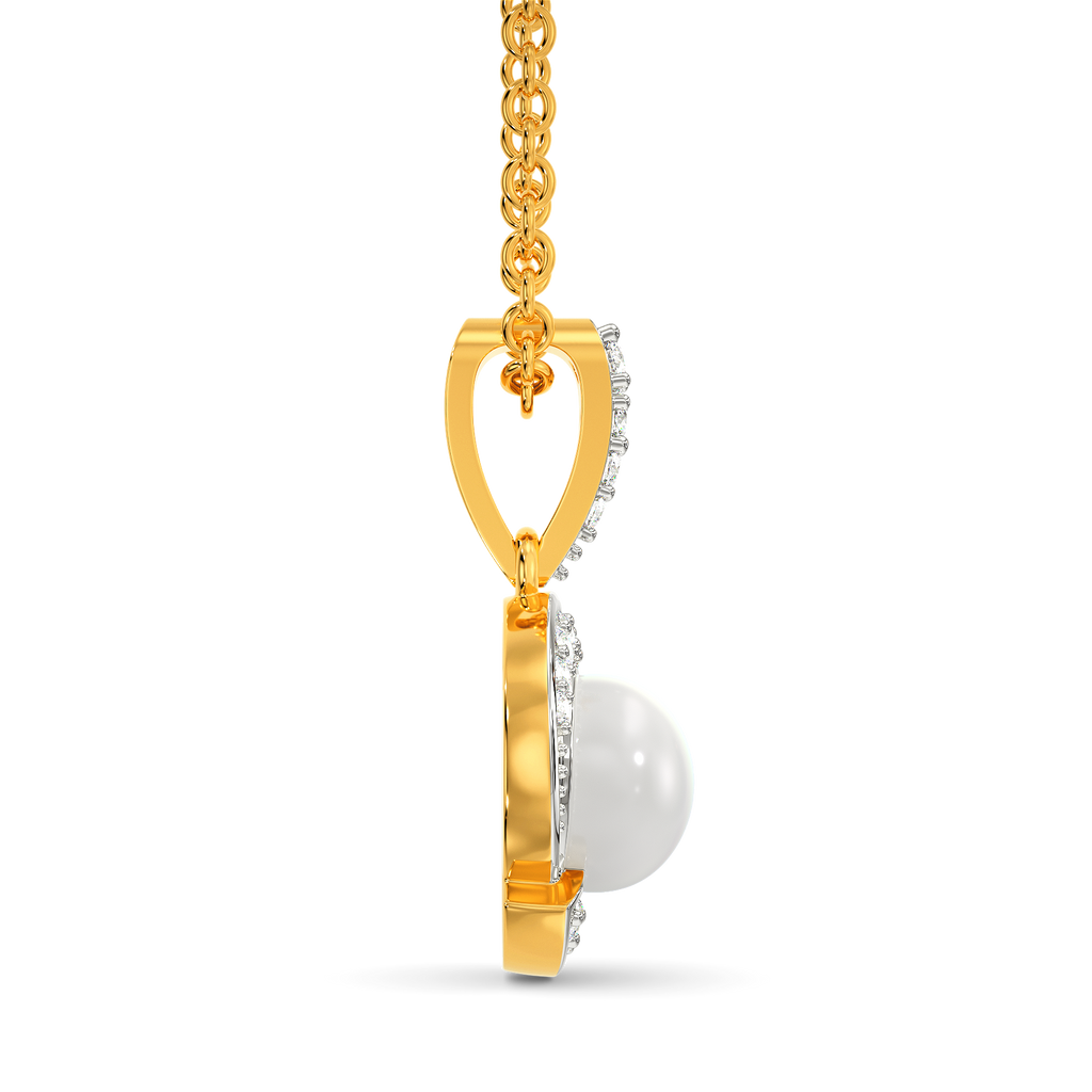 Pearl Twist Diamond Pendants