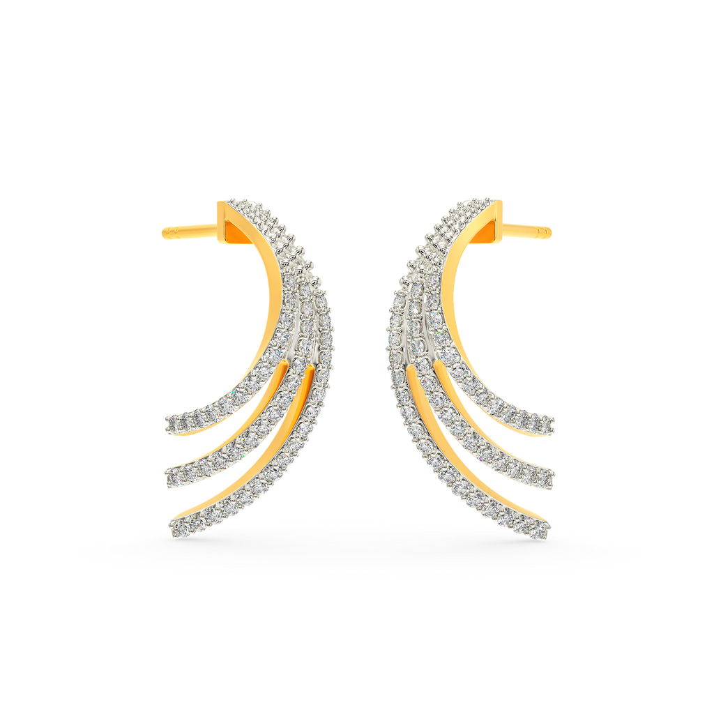 Mixed N Flowed Diamond Earrings