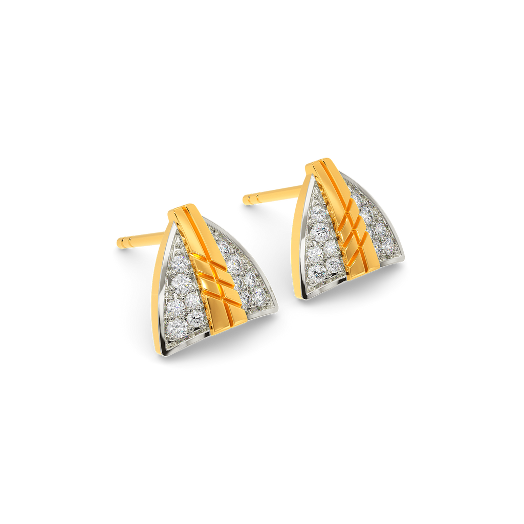 Neat Pleats Diamond Earrings