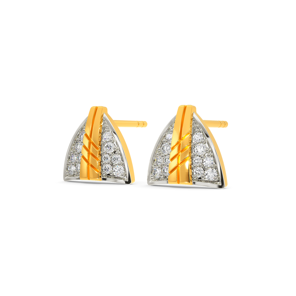 Neat Pleats Diamond Earrings