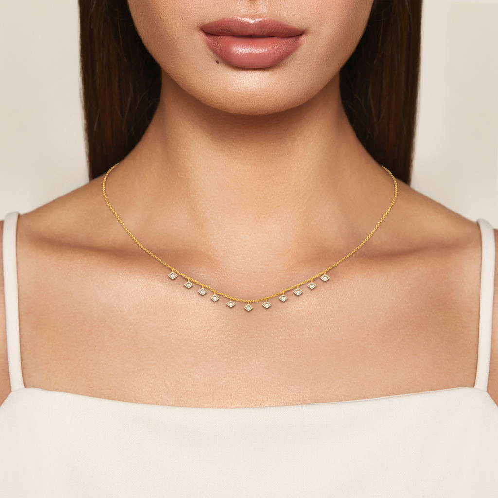 Net Around Diamond Necklaces