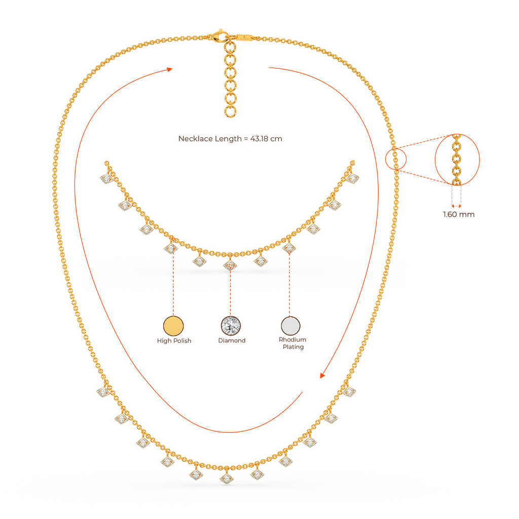 Net Around Diamond Necklaces