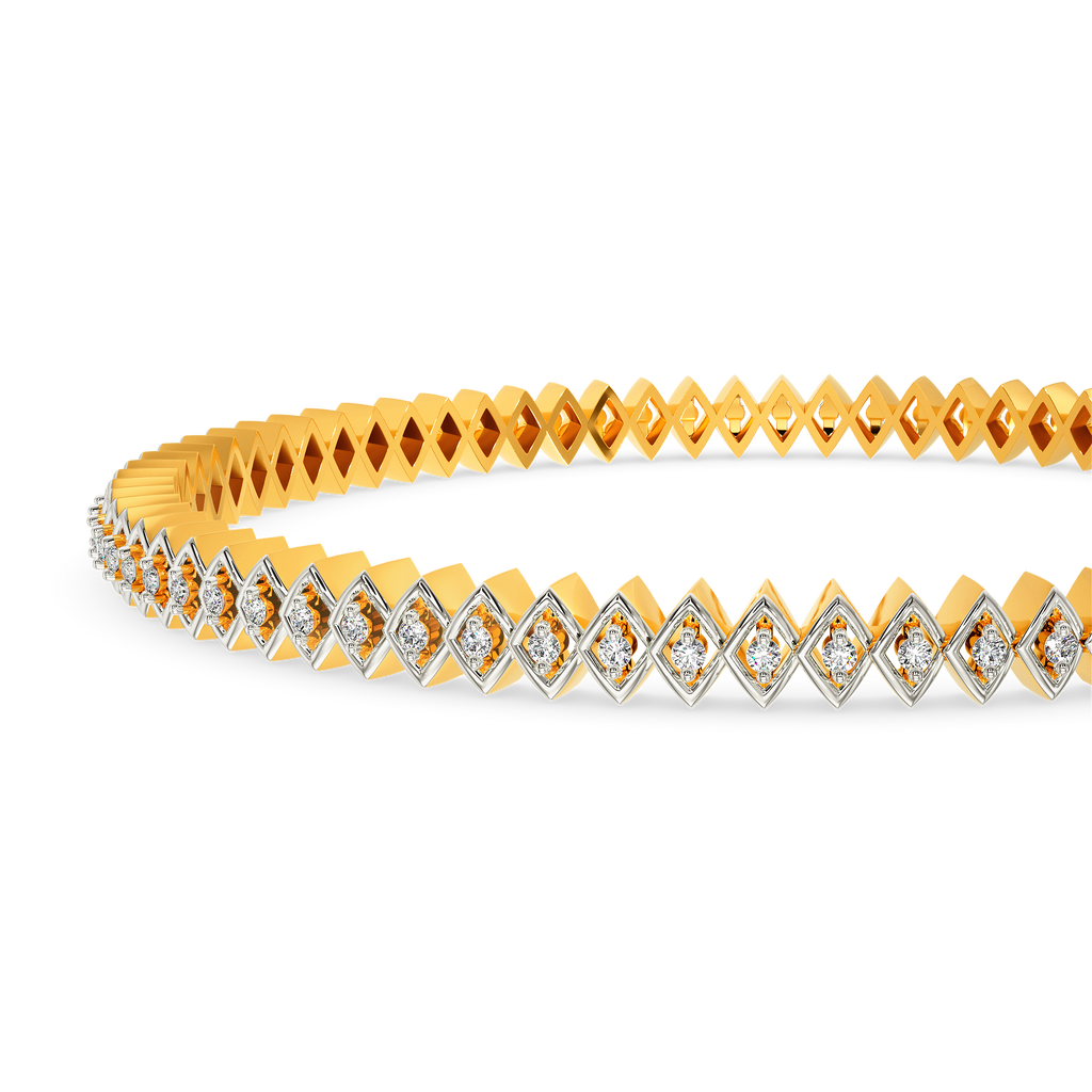Net Around Diamond Bangles