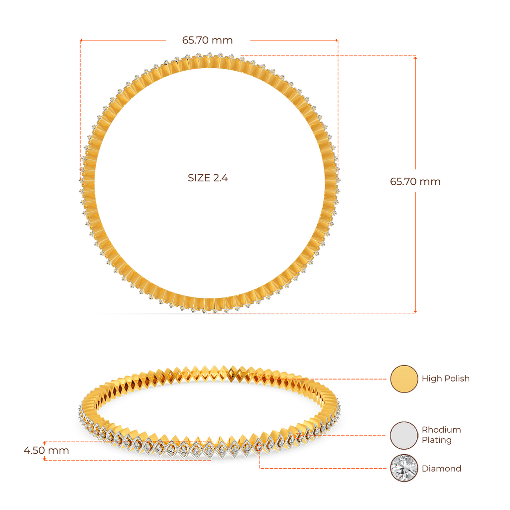 Net Around Diamond Bangles
