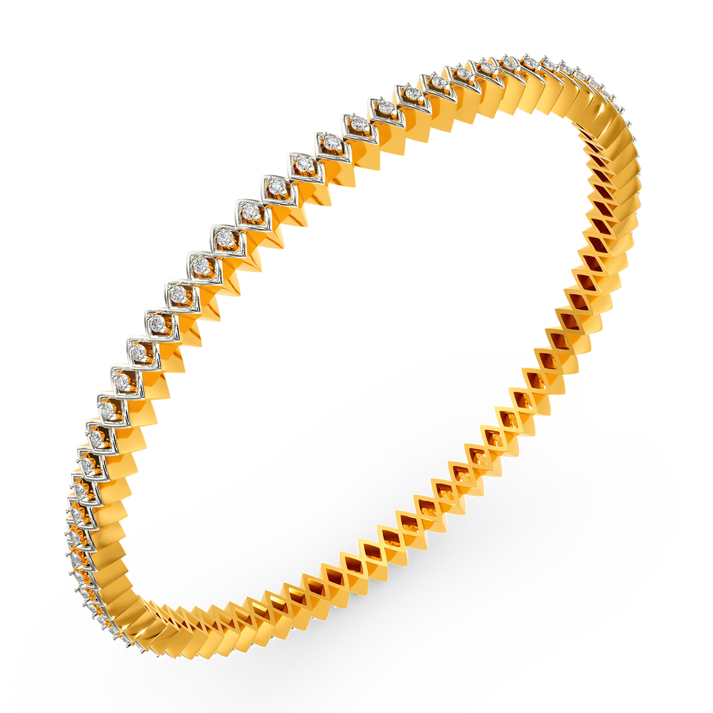 Net Around Diamond Bangles