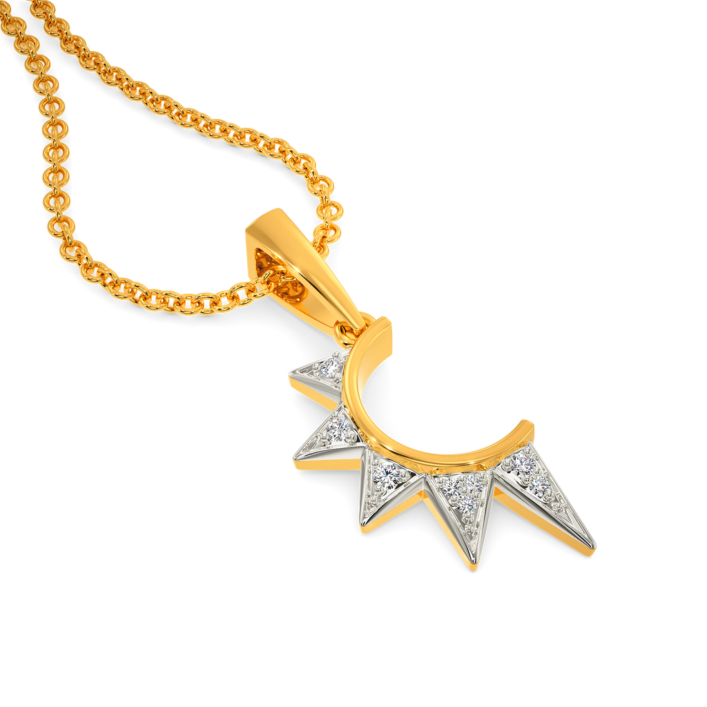 Rock Spike Diamond Pendants