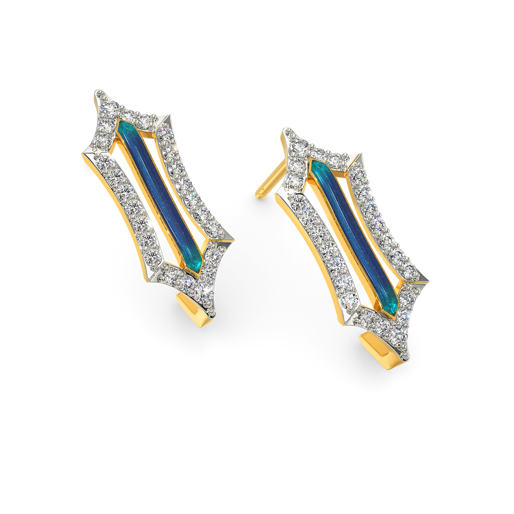 Glow In Blue Diamond Earrings