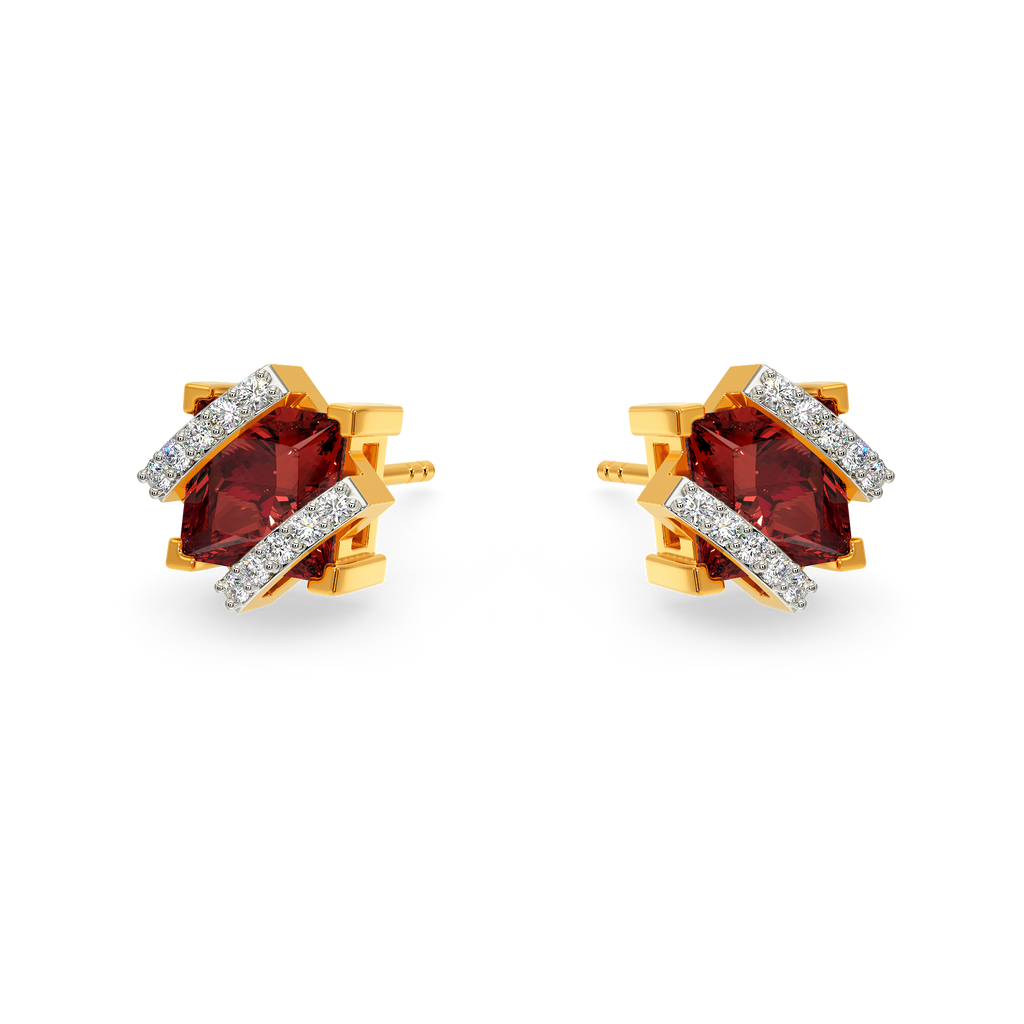Red Glow Diamond Earrings