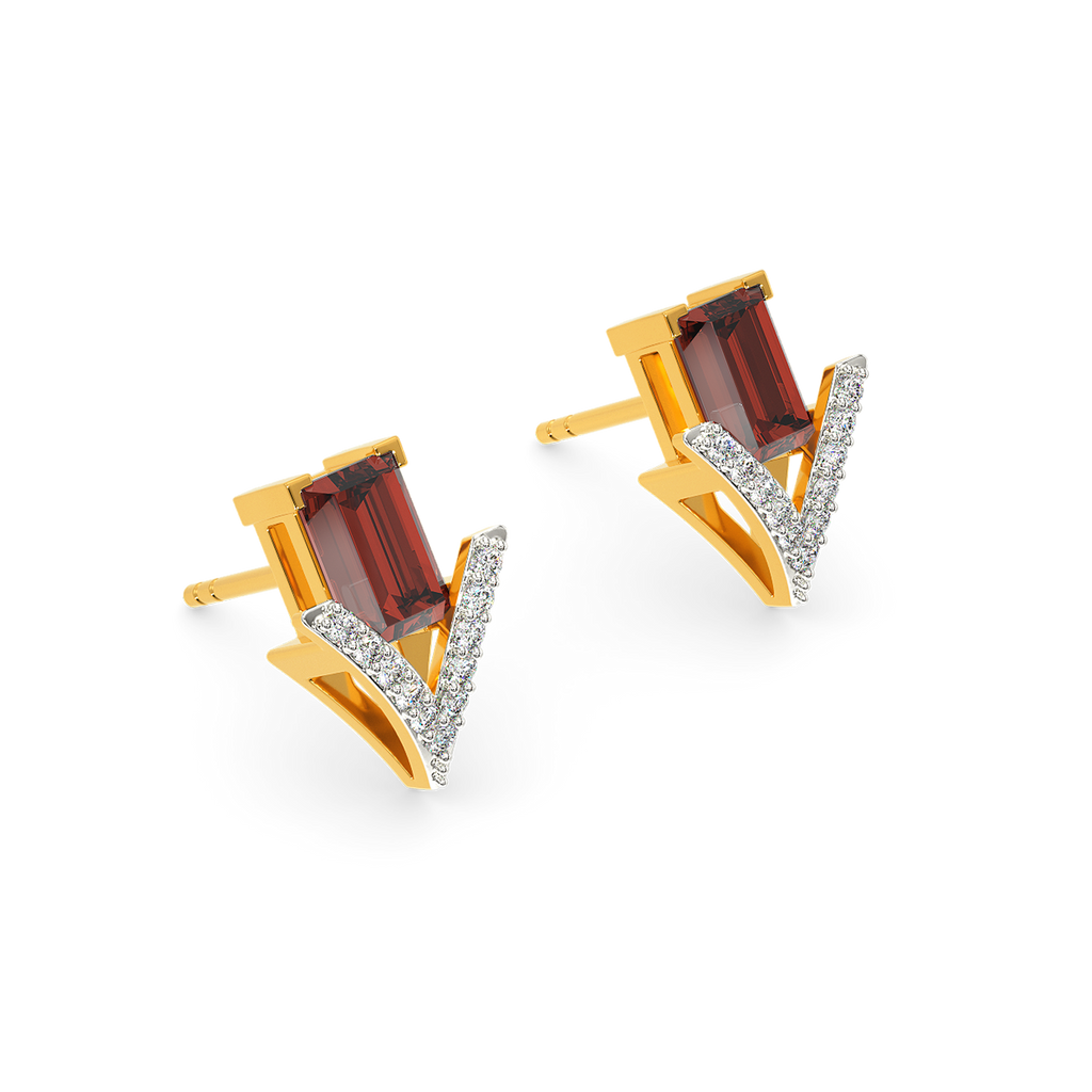 Red Glam Diamond Earrings