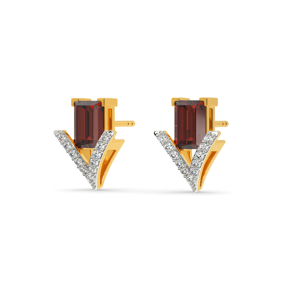 Red Glam Diamond Earrings