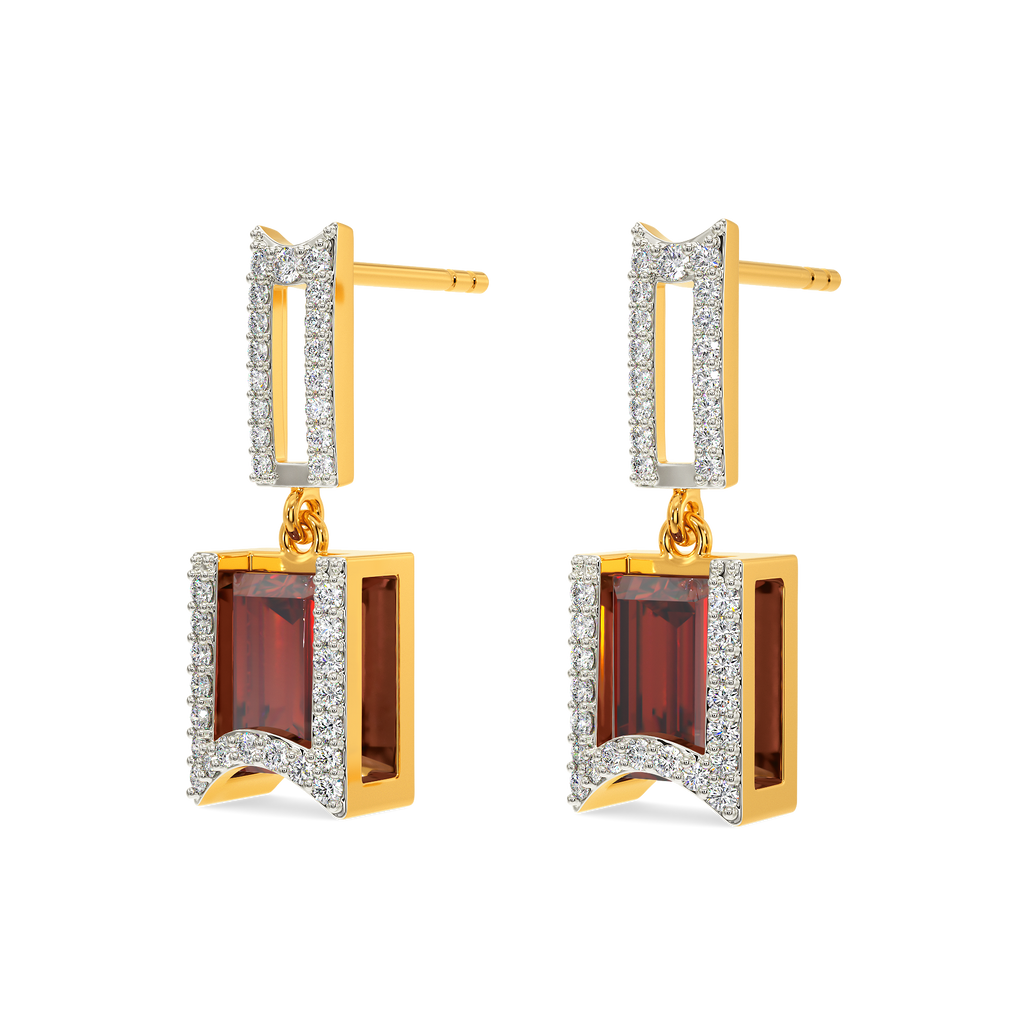 In A Red Mood Diamond Earrings