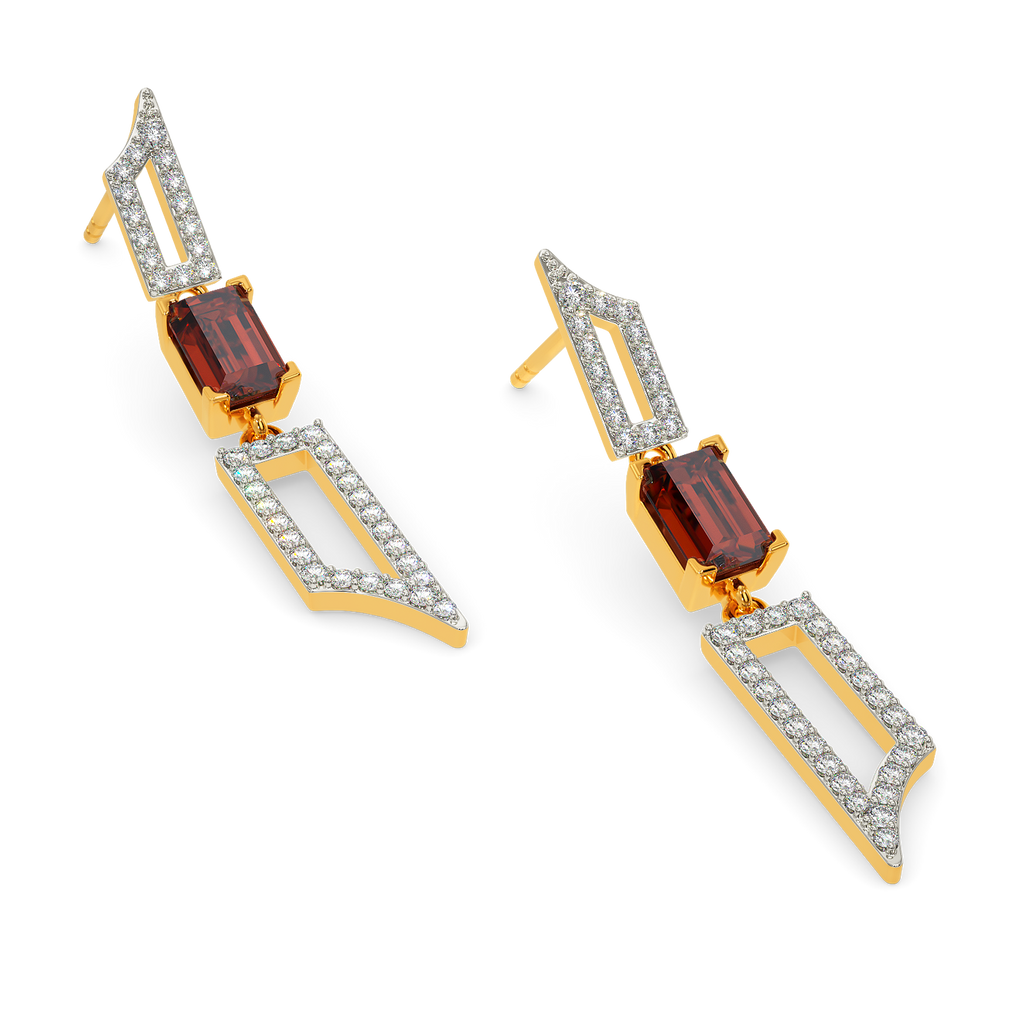 Red Fair Diamond Earrings