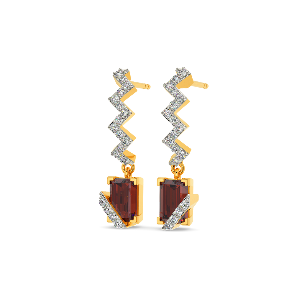 Red Twist Diamond Earrings