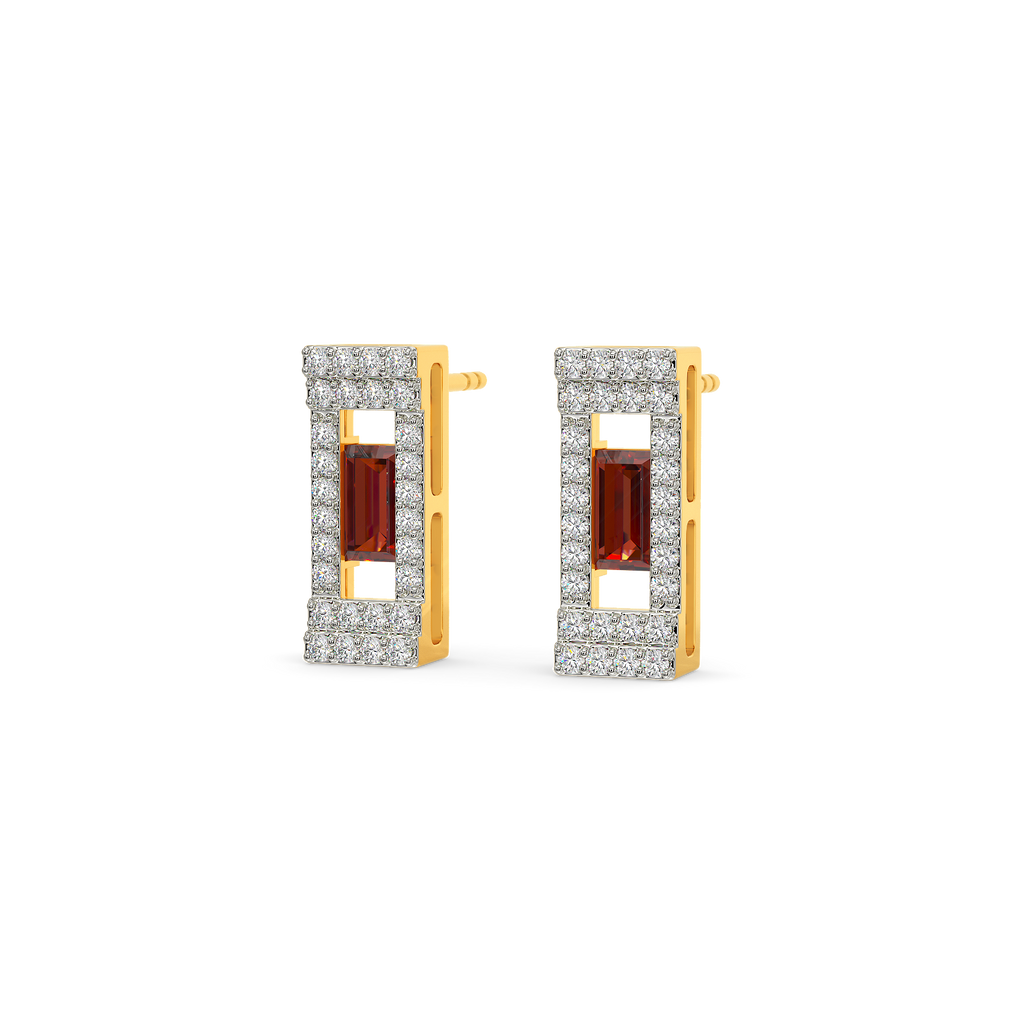 Poppin Red Diamond Earrings