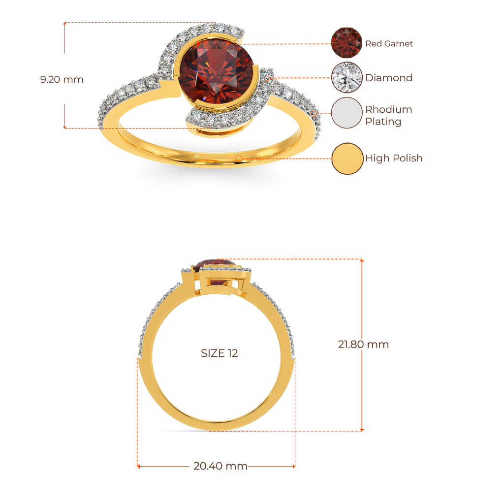 Groove In Red Diamond Rings