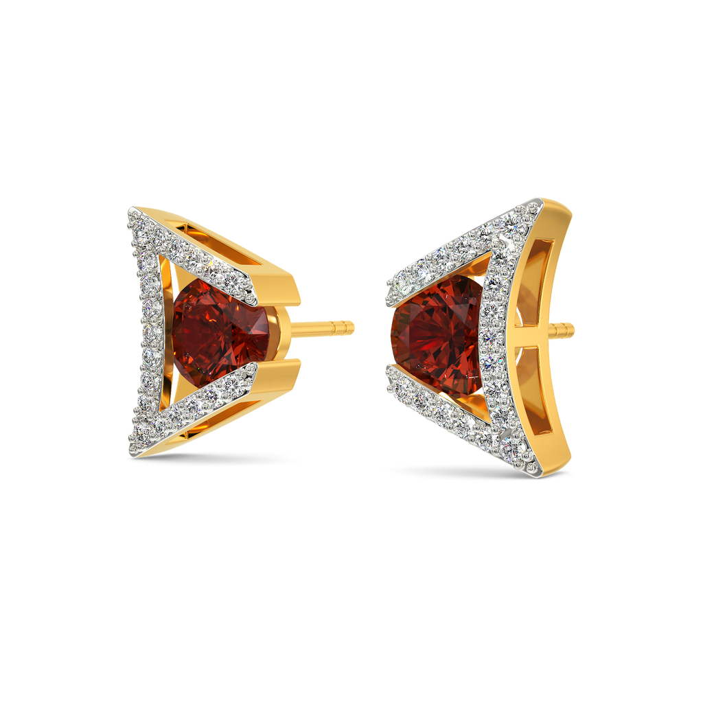 Groove In Red Diamond Earrings
