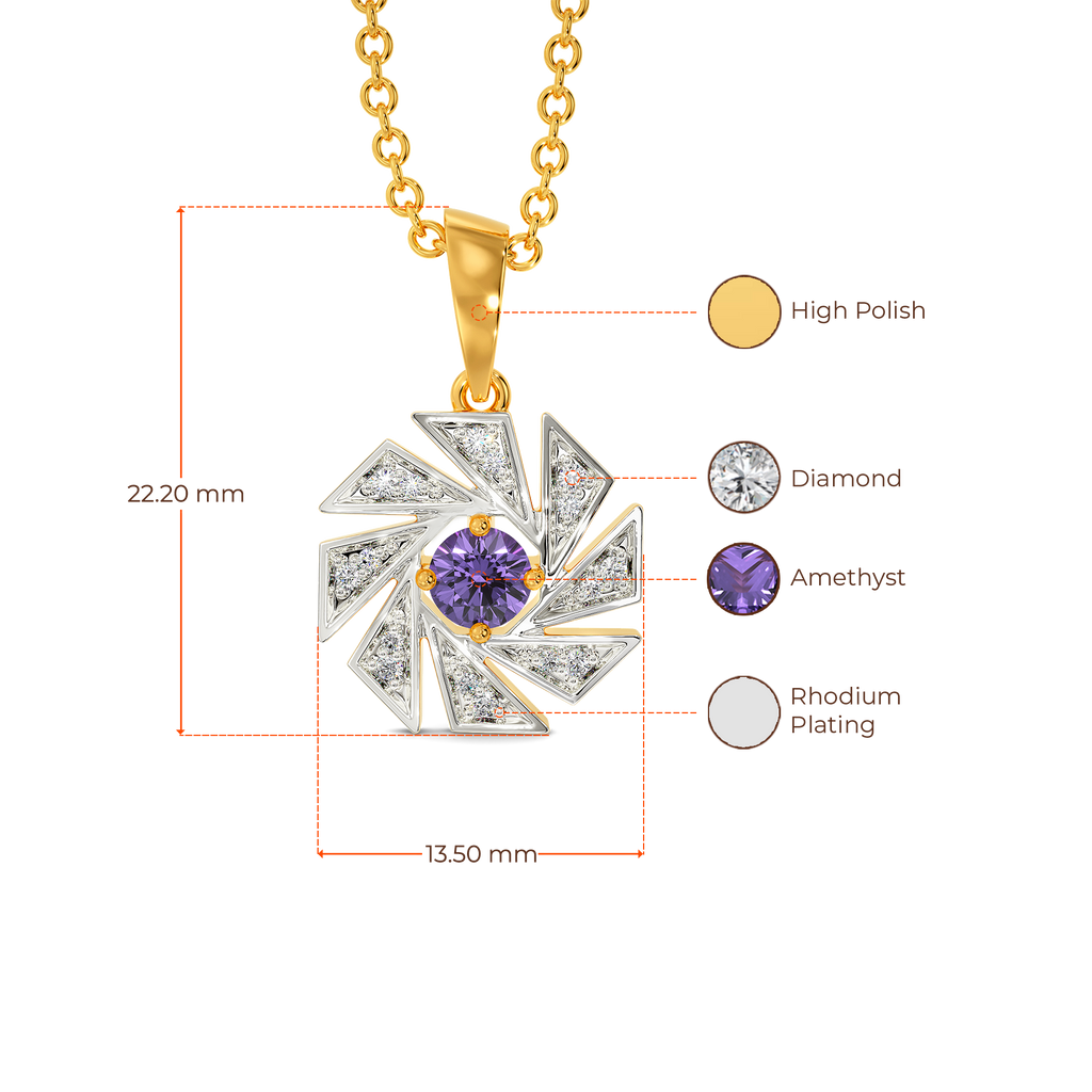 Purple Maze Diamond Pendants
