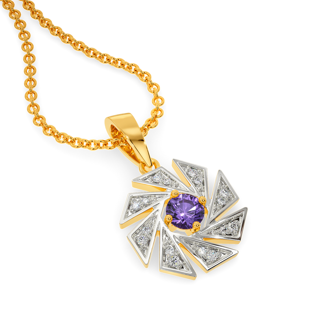 Purple Maze Diamond Pendants