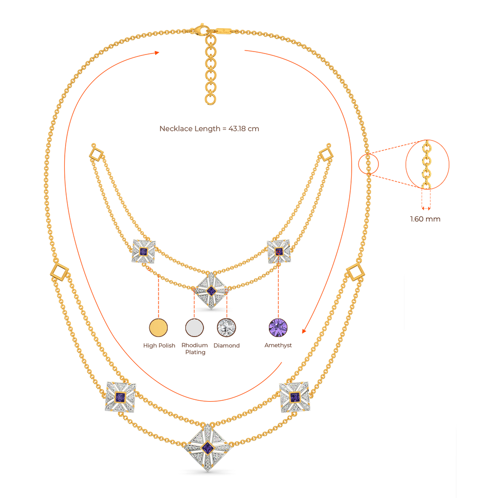 Purple Perfect Diamond Necklaces