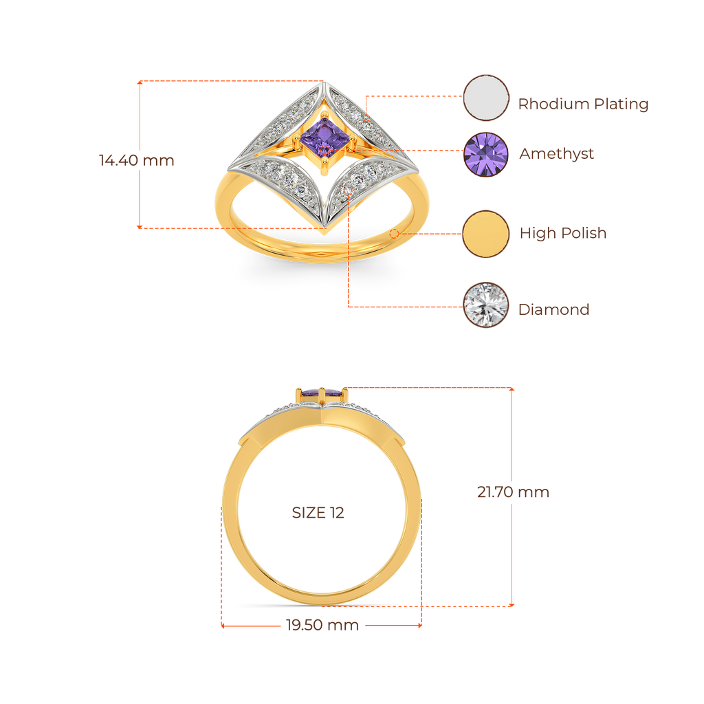 Purple Blaze Diamond Rings