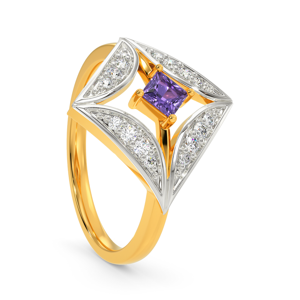 Purple Blaze Diamond Rings