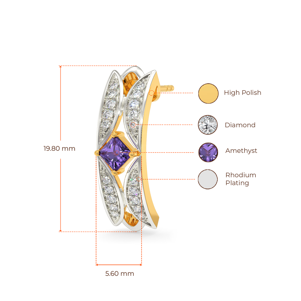 Purple Blaze Diamond Earrings