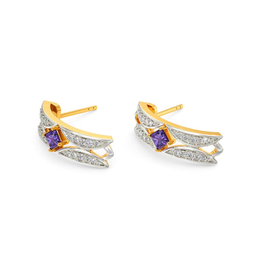 Purple Blaze Diamond Earrings
