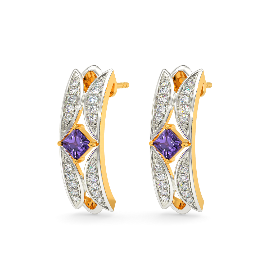 Purple Blaze Diamond Earrings