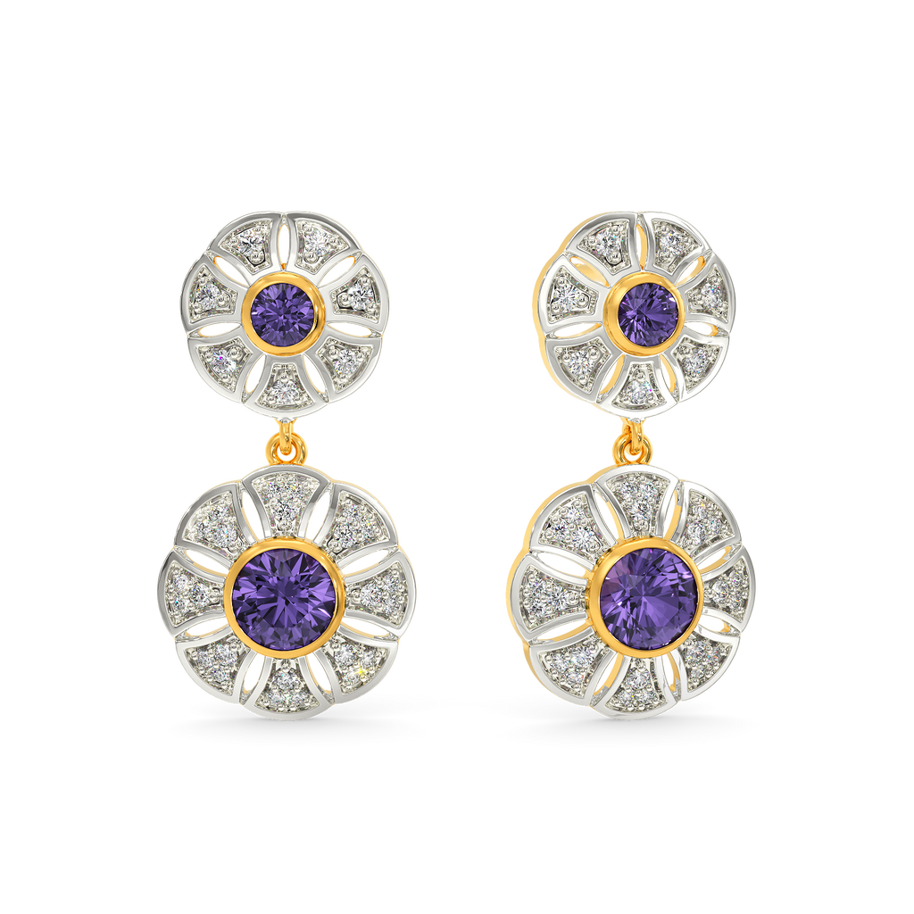 Groove To Violet Diamond Earrings