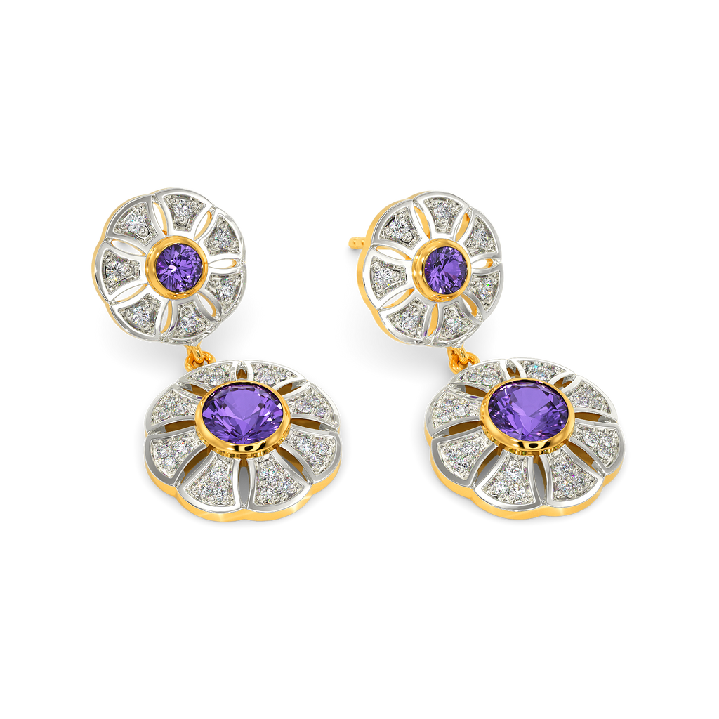 Groove To Violet Diamond Earrings