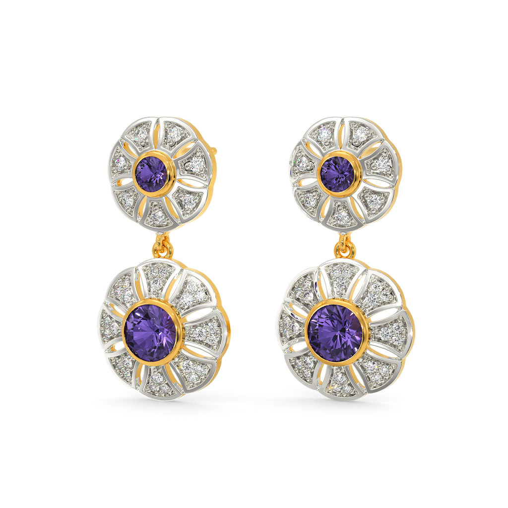 Groove To Violet Diamond Earrings