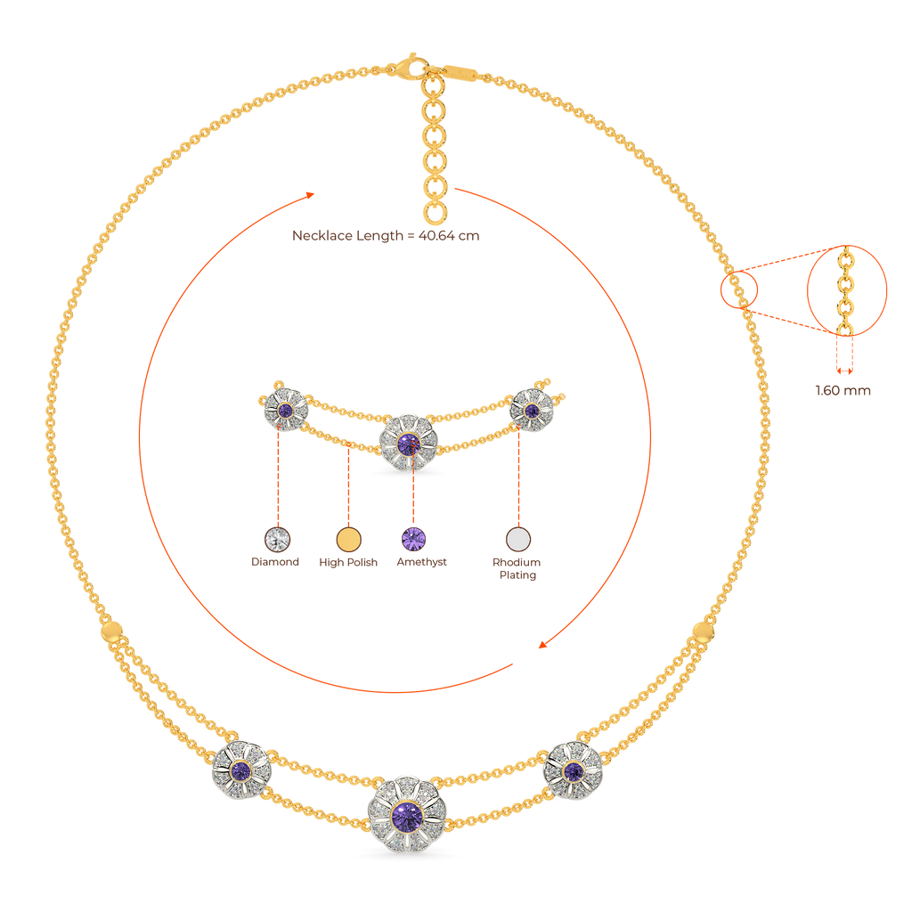 Groove To Violet Diamond Necklaces
