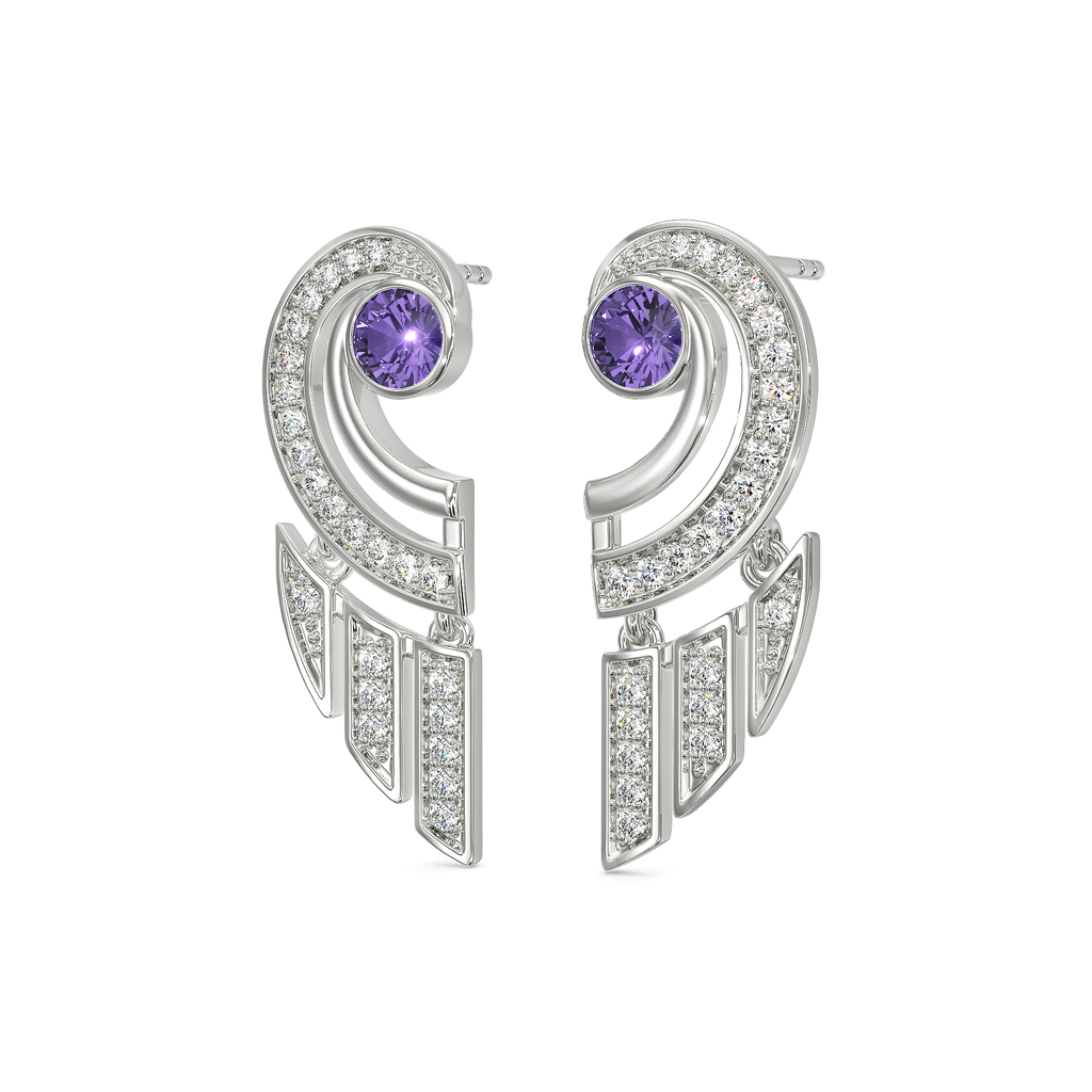 Captivating Purple Diamond Earrings