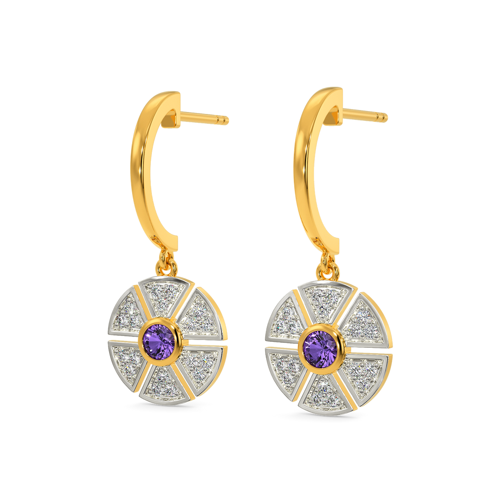 Purple World Diamond Earrings