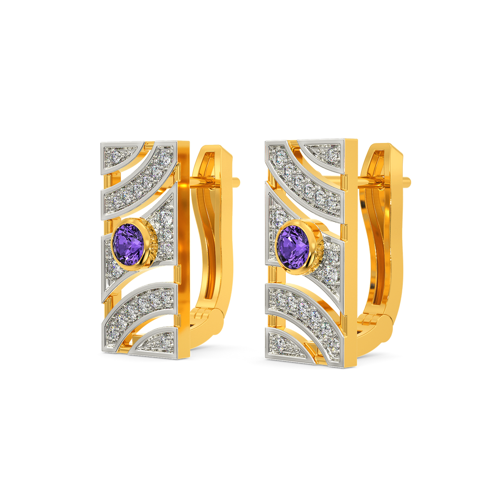 Colour Me Purple Diamond Earrings