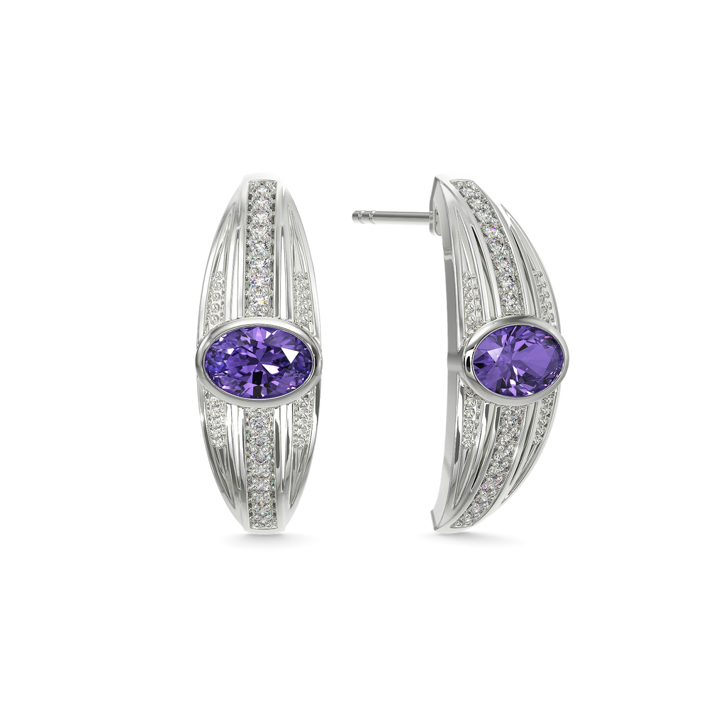 Purple Saga Diamond Earrings
