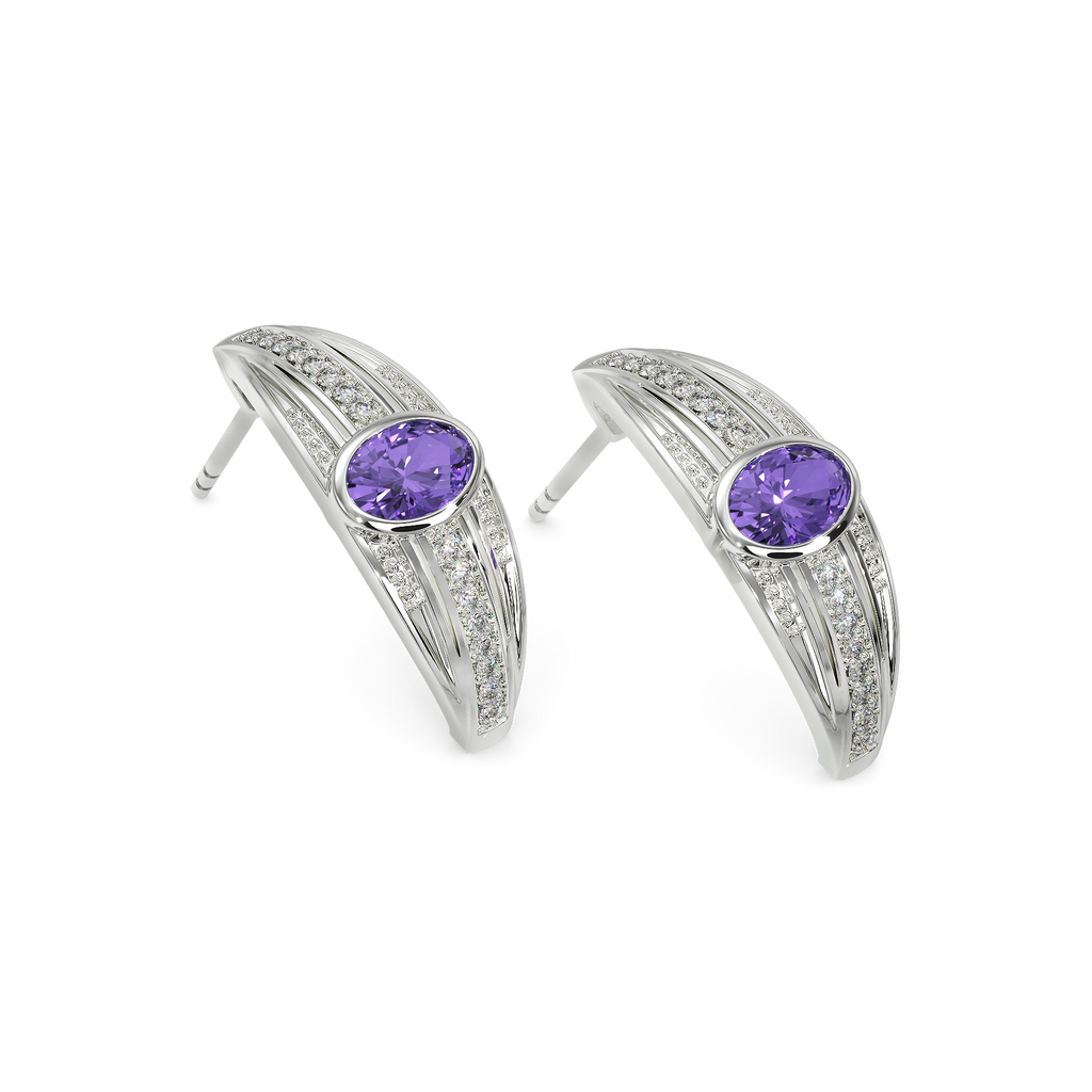 Purple Saga Diamond Earrings