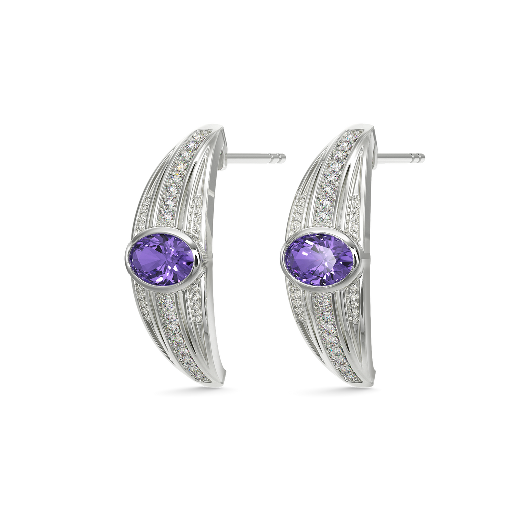 Purple Saga Diamond Earrings