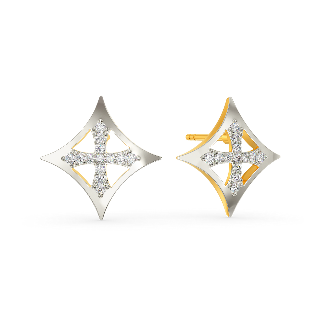 Cuts In Stars Diamond Earrings