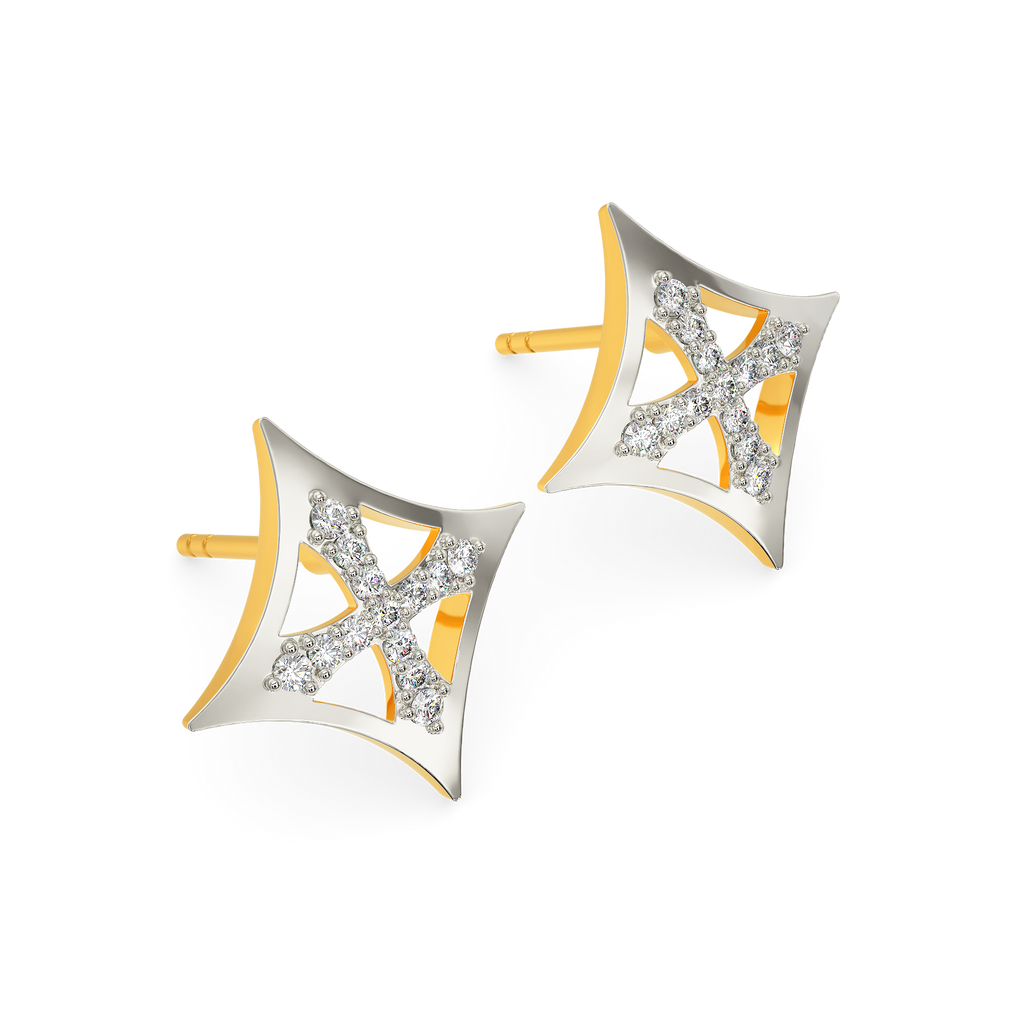 Cuts In Stars Diamond Earrings