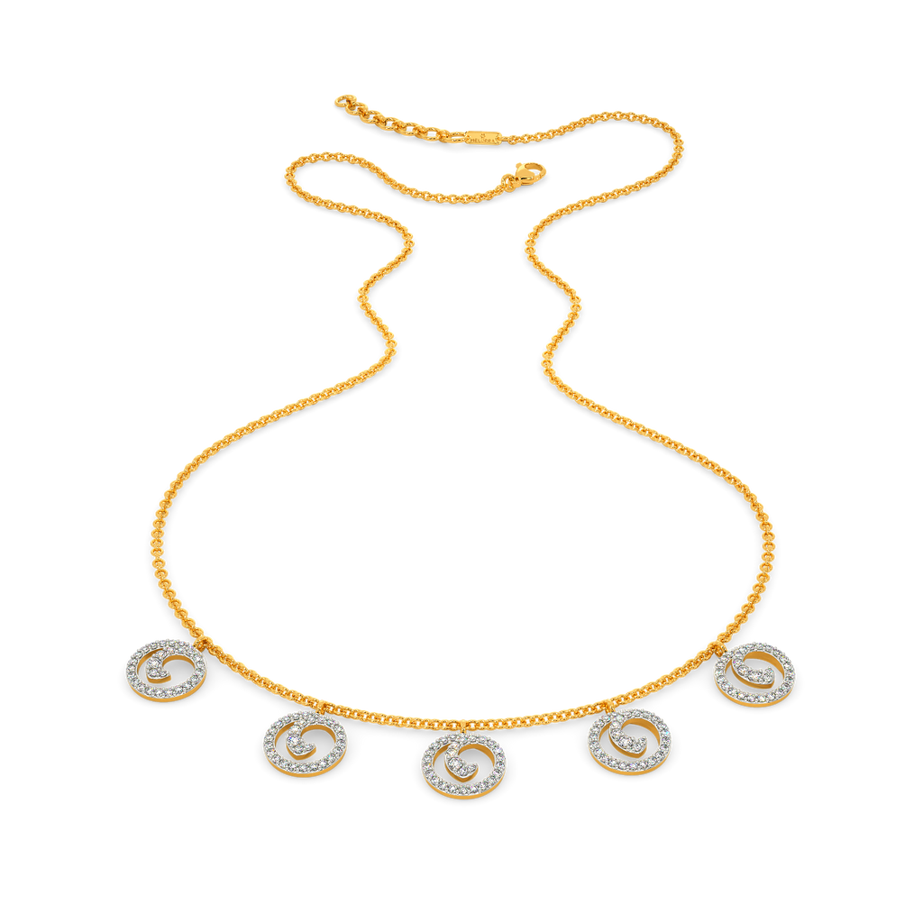White Wave Diamond Necklaces