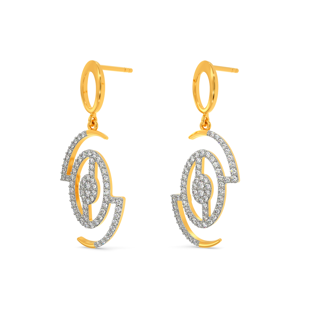 Print Nostalgia Diamond Earrings