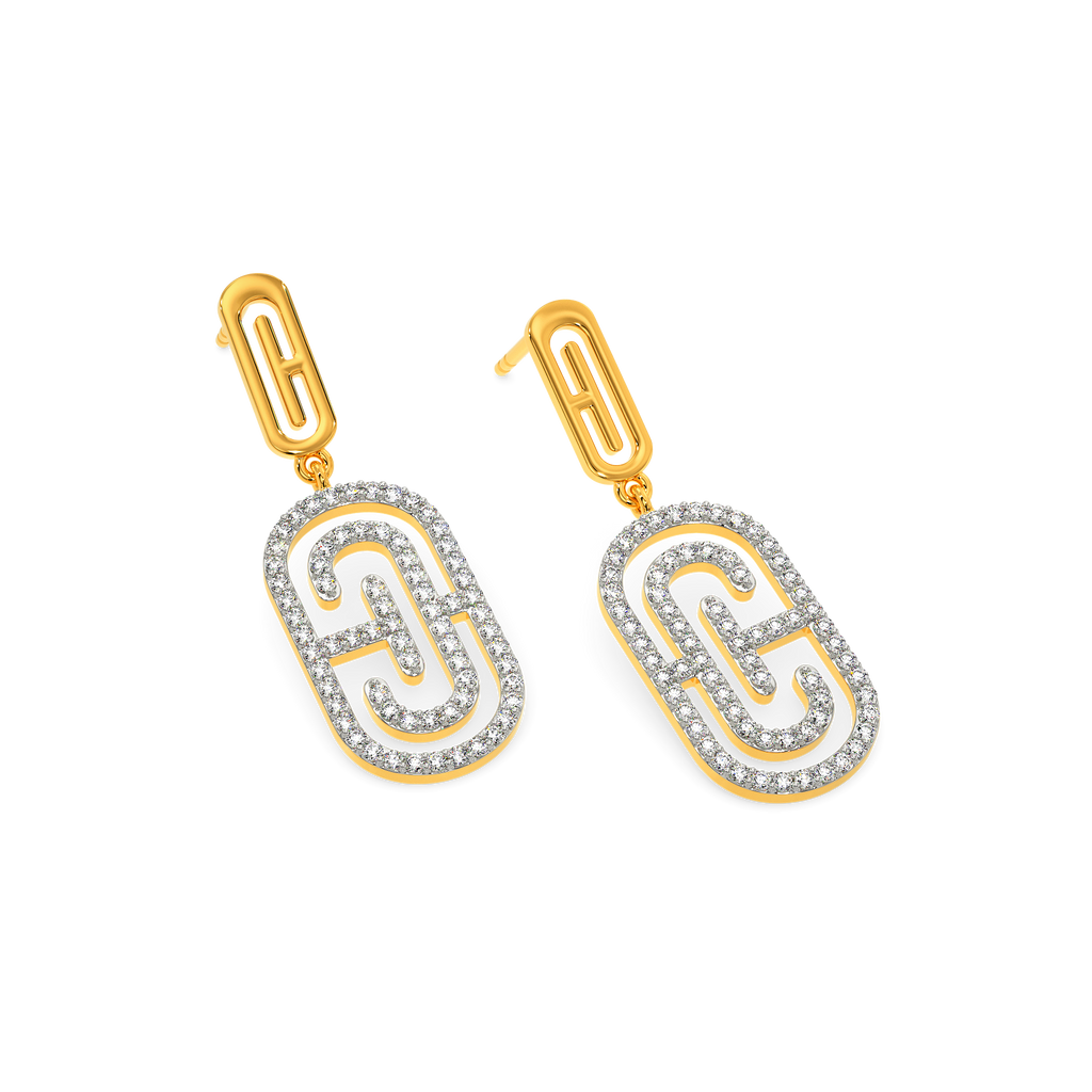 Make a Print Statement Diamond Earrings