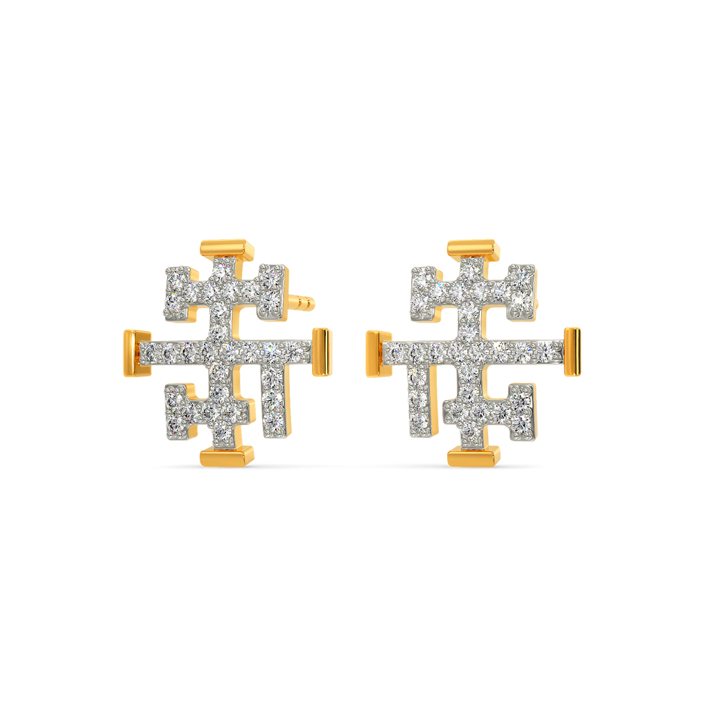 Print Fusion Diamond Earrings