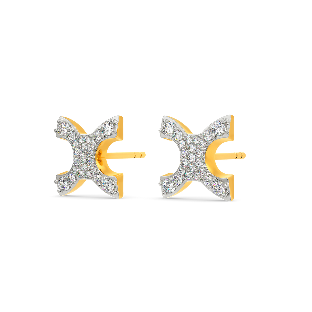 Grey Edged Diamond Earrings