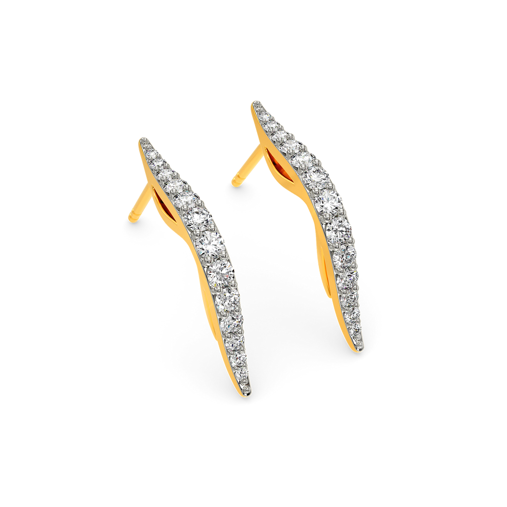 Feathered Simplicity Diamond Earrings