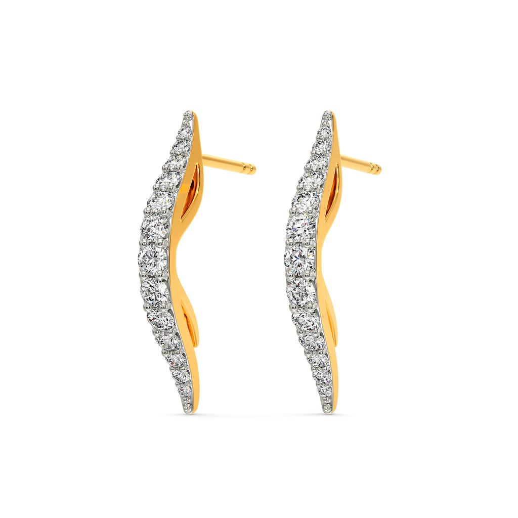 Feathered Simplicity Diamond Earrings