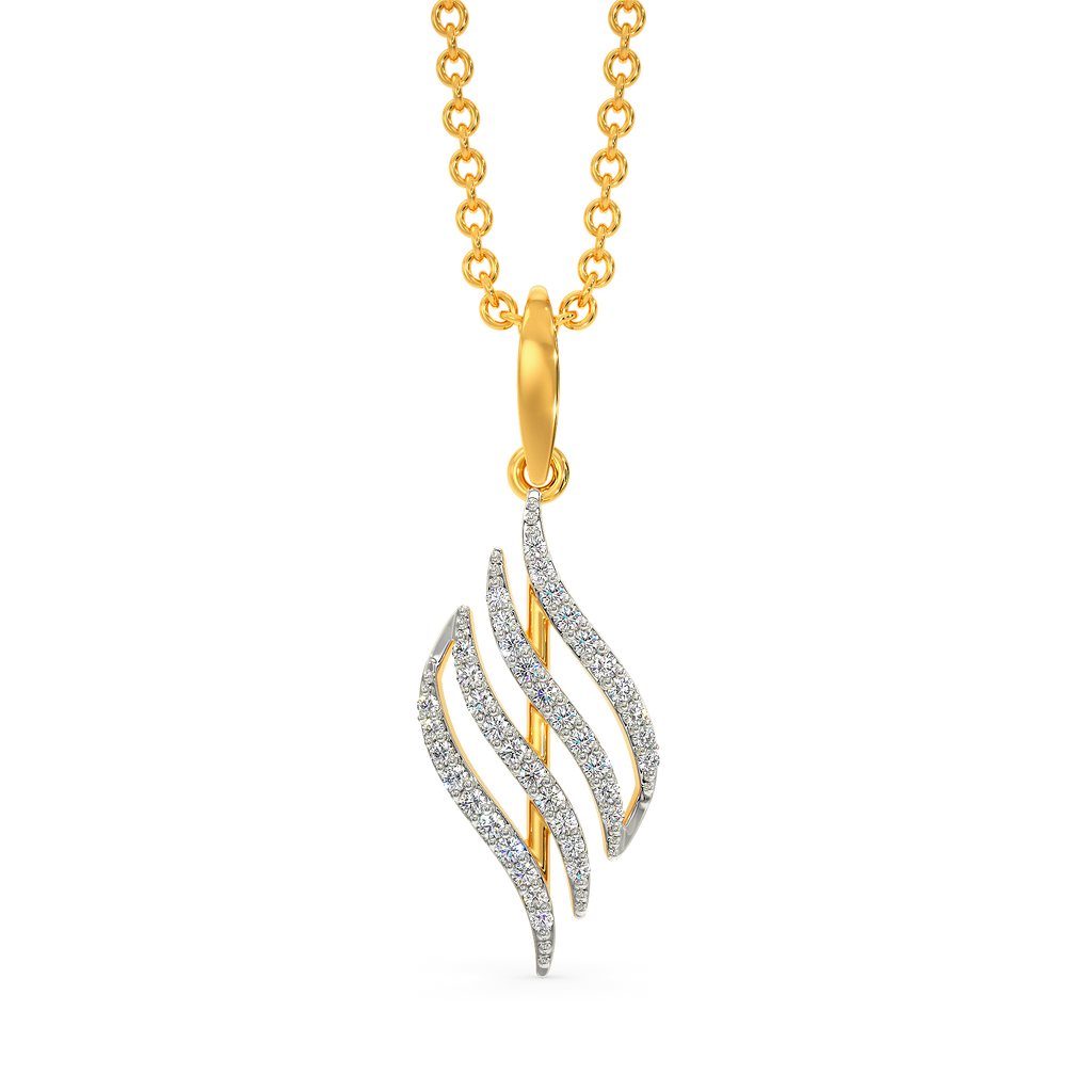 Marabou Feathers Diamond Pendants
