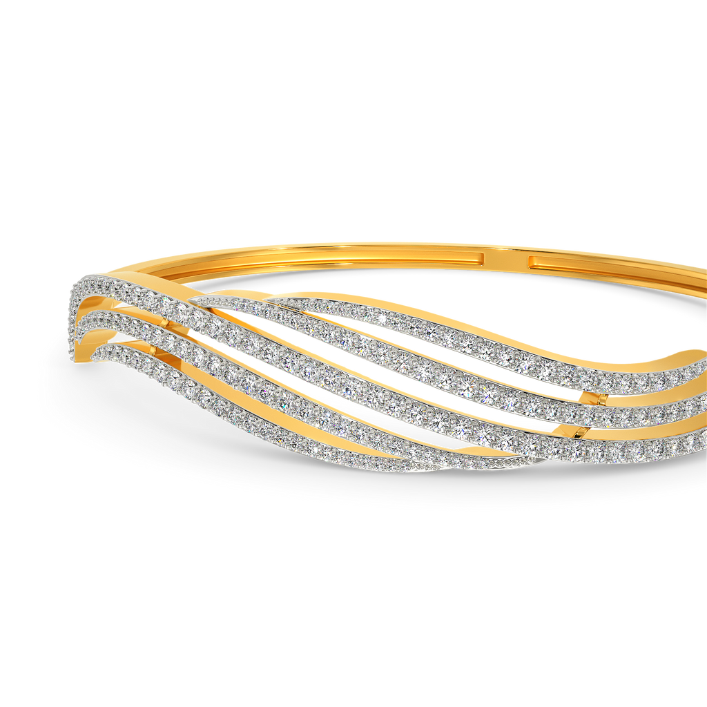Flam Feathers Diamond Bangles