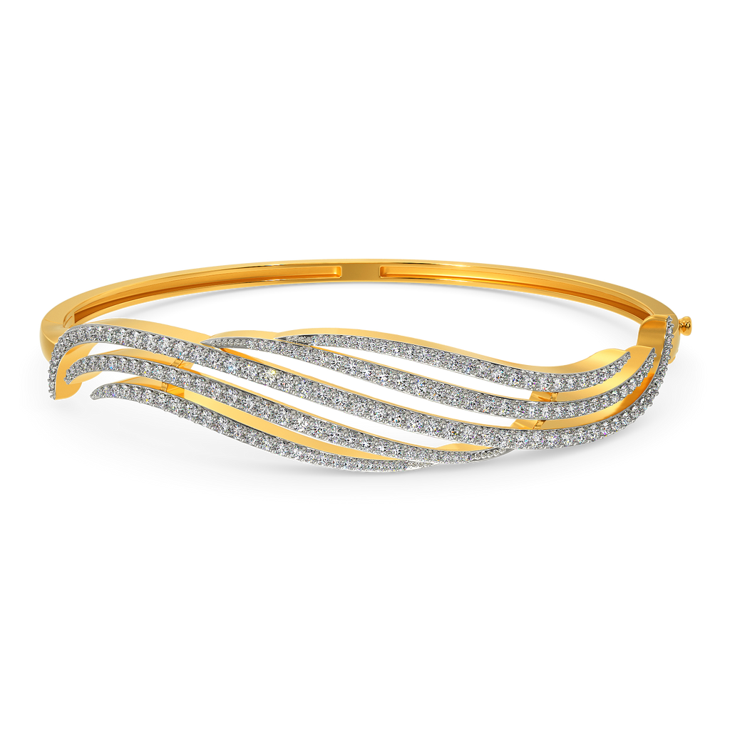 Flam Feathers Diamond Bangles